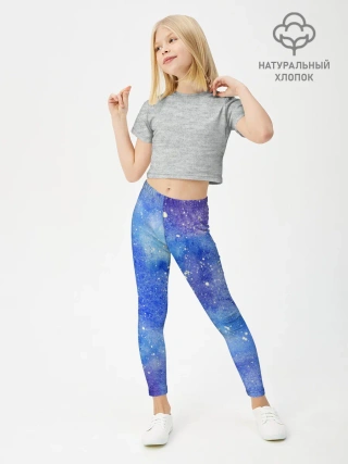 Леггинсы для девочки / Акварельные разводы и брызги красок