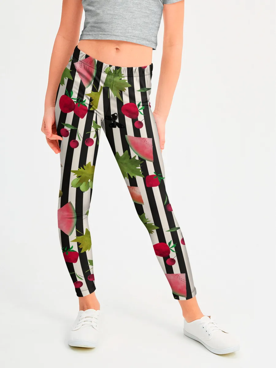 Леггинсы для девочки / Ягодно-арбузный микс