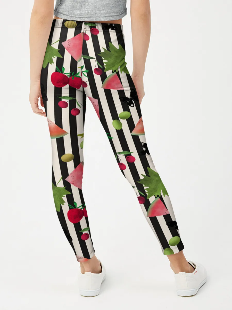 Леггинсы для девочки / Ягодно-арбузный микс