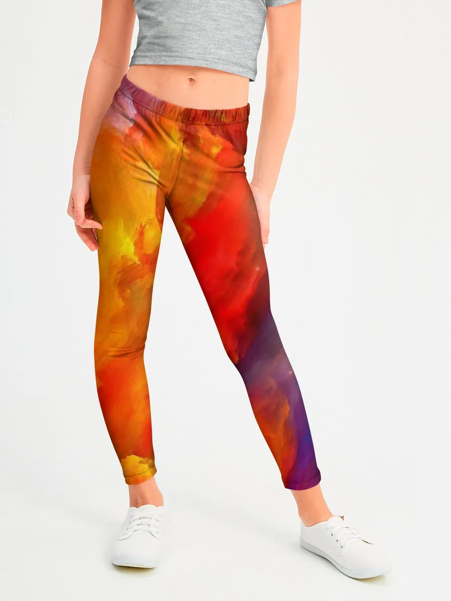 Леггинсы для девочки / Сине-желтое небо