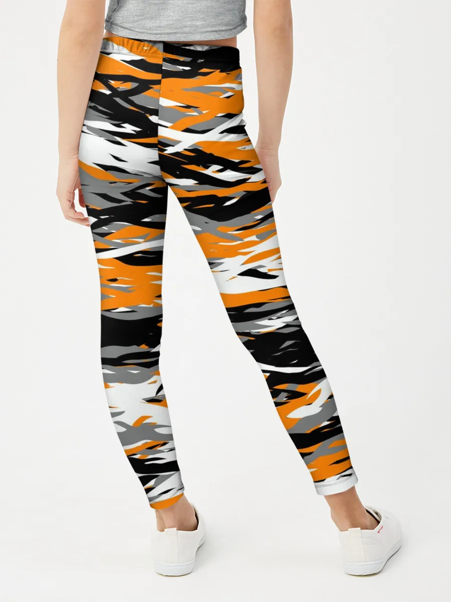 Леггинсы для девочки / Тигровый камуфляж
