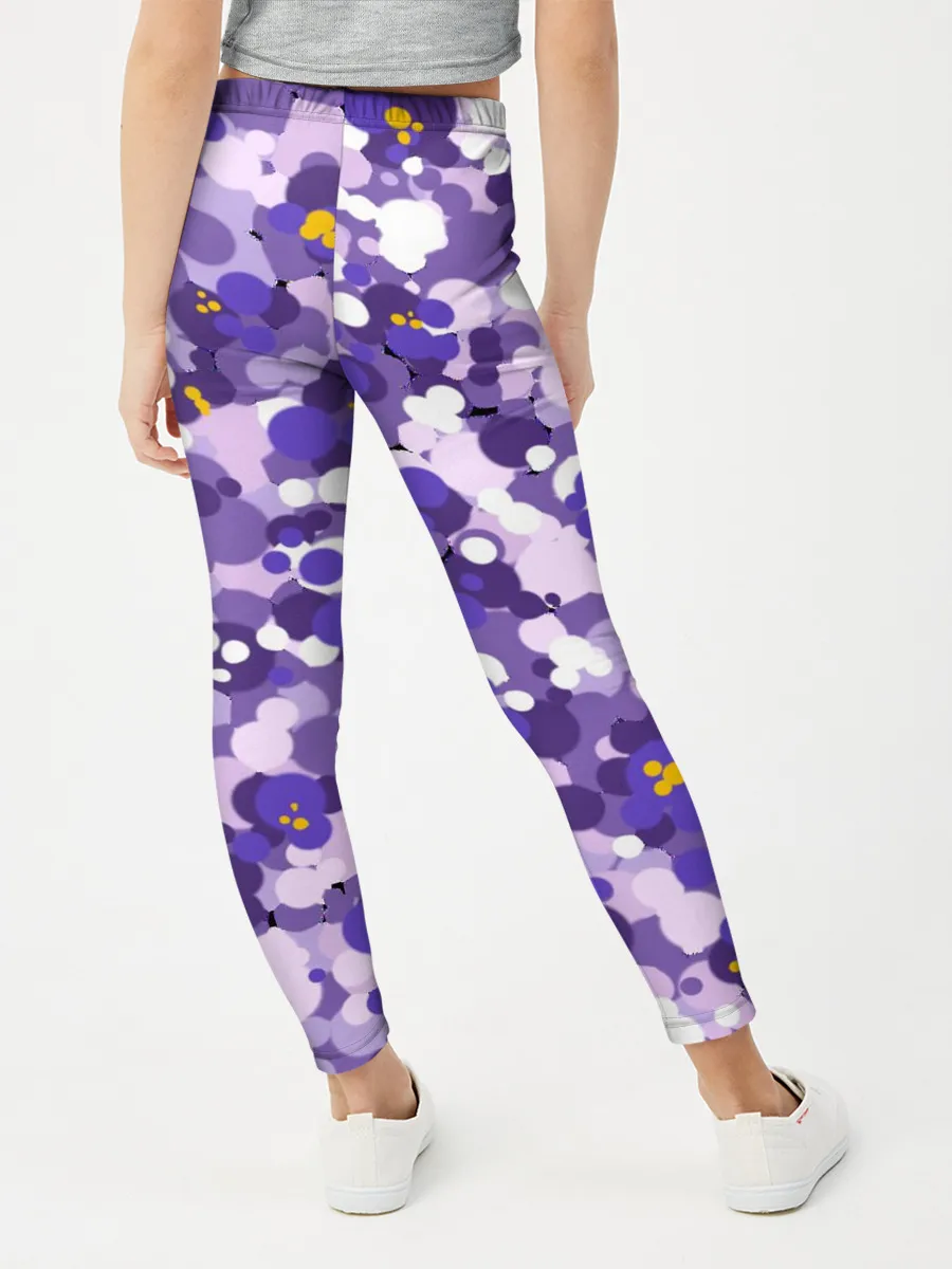 Леггинсы для девочки / Анютины глазки узор