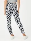 Леггинсы для девочки / Черно-белый полосатый тигровый