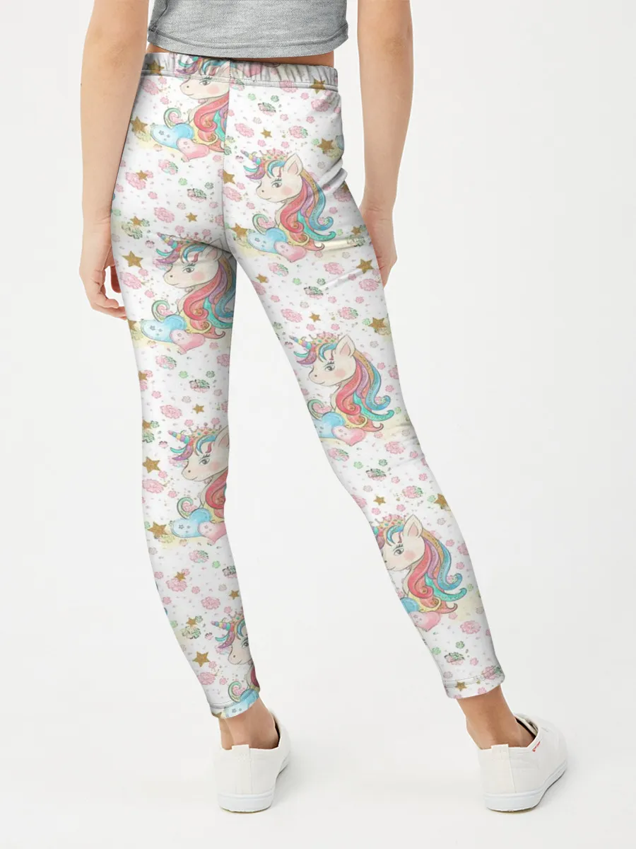 Леггинсы для девочки / Единороги паттерном