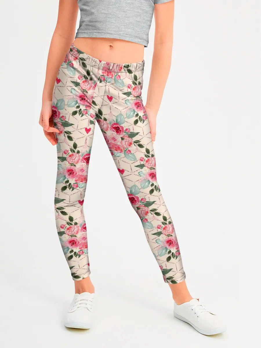 Леггинсы для девочки / полевые цветочки