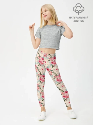 Леггинсы для девочки / полевые цветочки