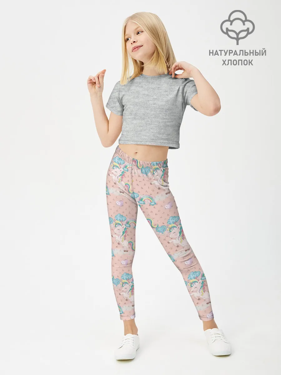Леггинсы для девочки / Единороги из паттерна