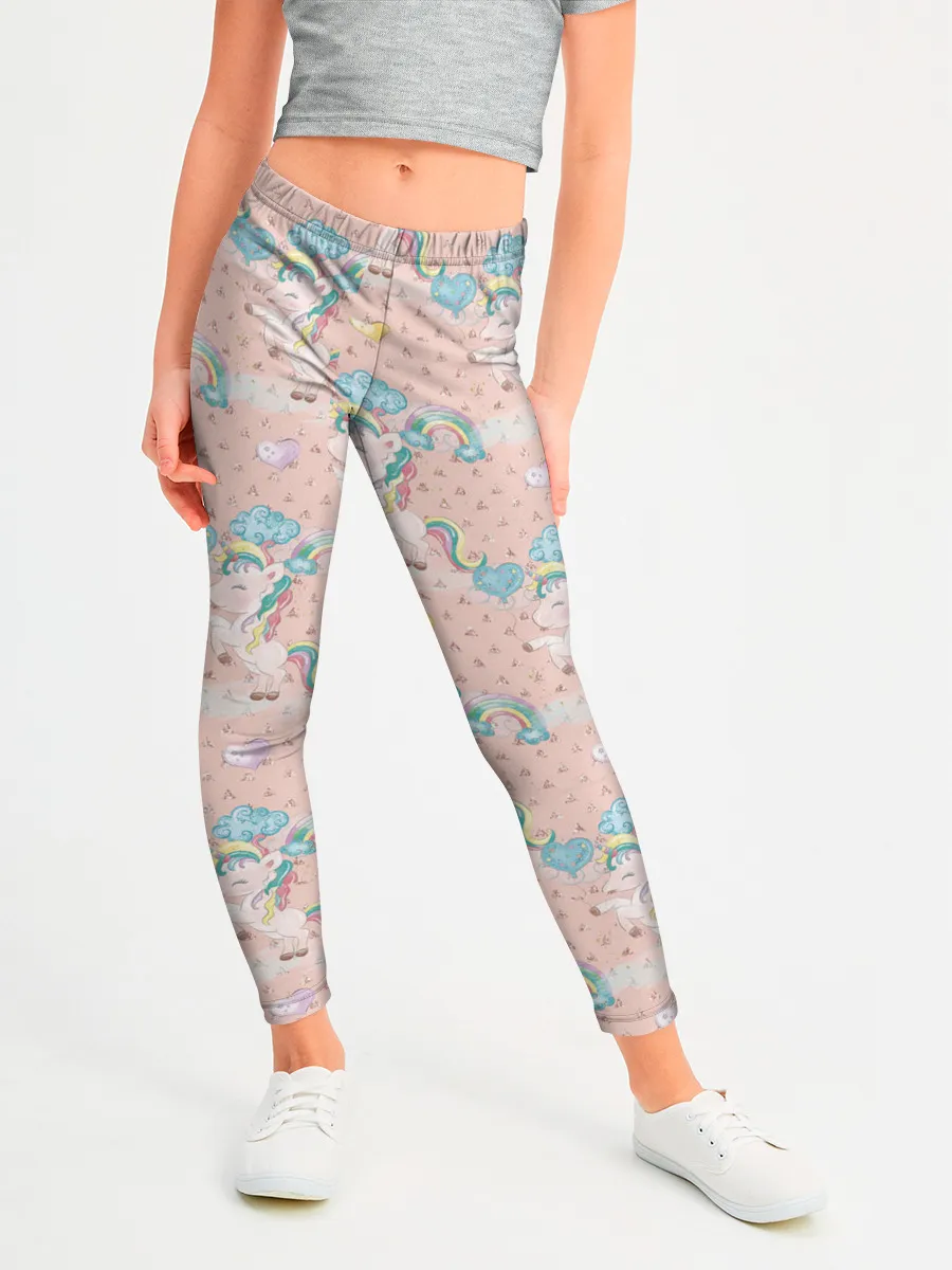 Леггинсы для девочки / Единороги из паттерна