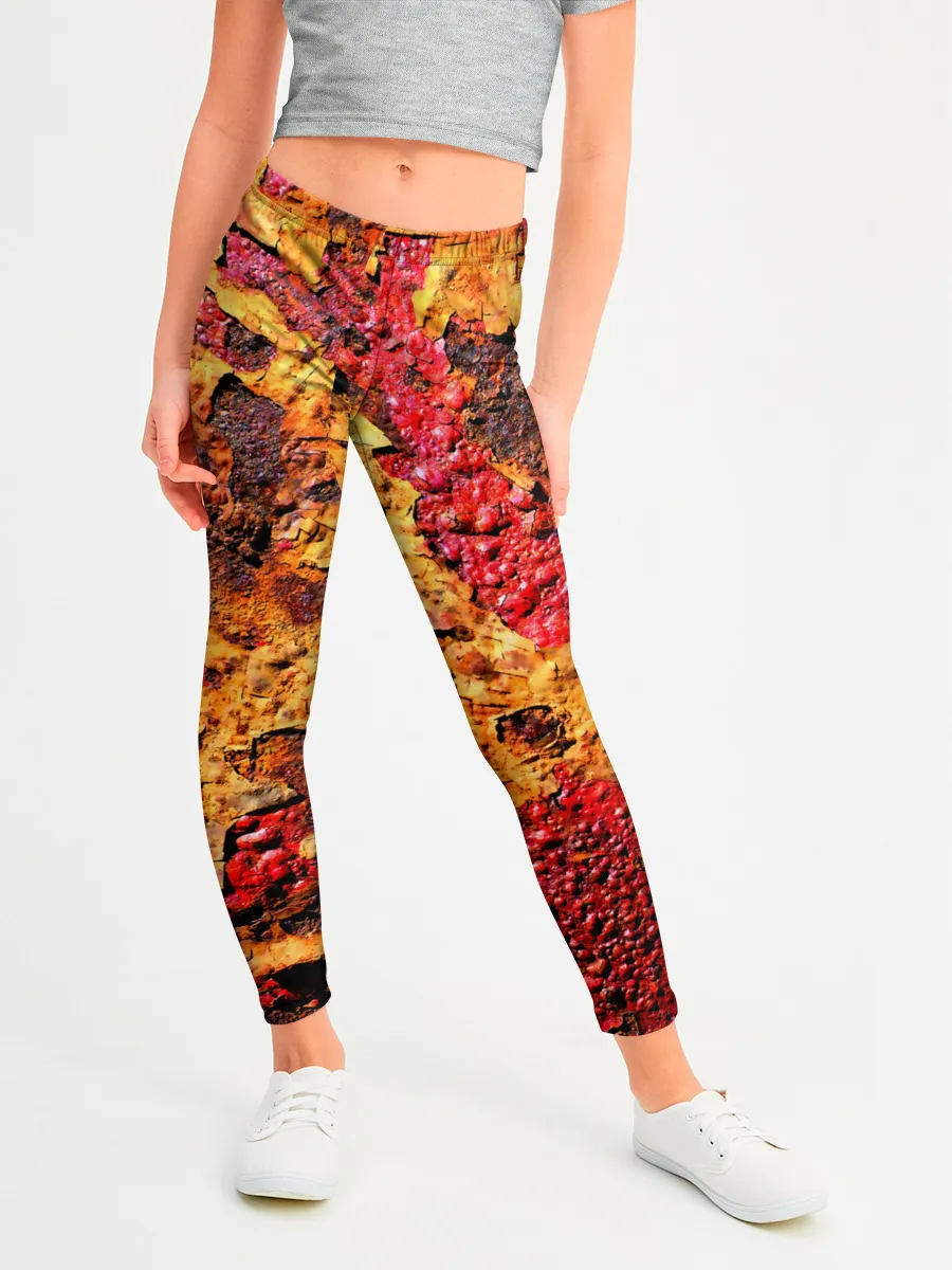 Леггинсы для девочки / Живопись коррозии металла