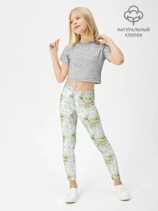 Леггинсы для девочки / Канарейки в клетках