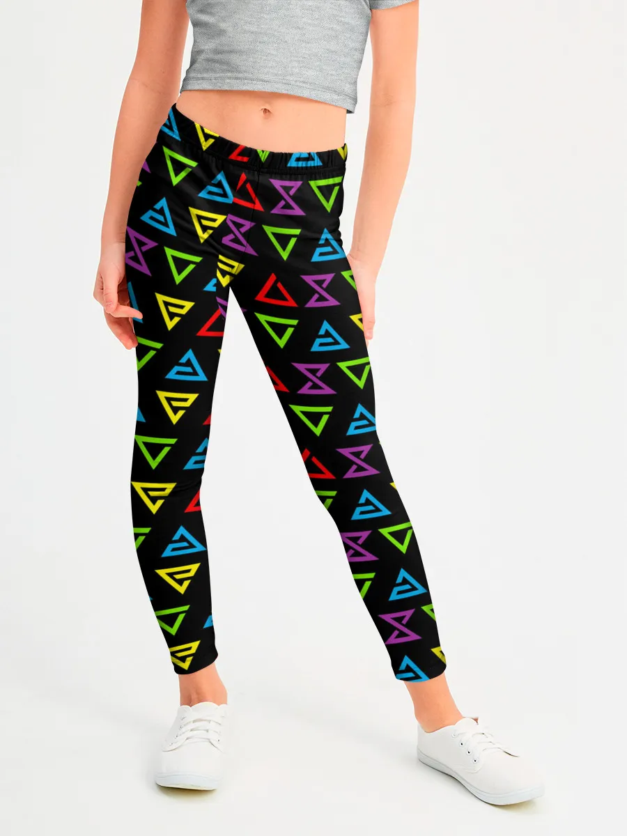 Леггинсы для девочки / ВЕДЬМАК ЗНАКИ ПАТТЕРН ЦВЕТНОЙ | THE WITCHER