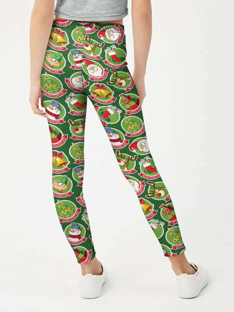 Леггинсы для девочки / Новогодние Персонажи