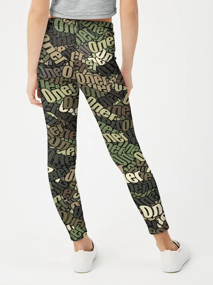 Леггинсы для девочки / Именной камуфляж Олег