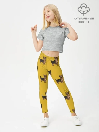 Леггинсы для девочки / Йоркширский терьер паттерн