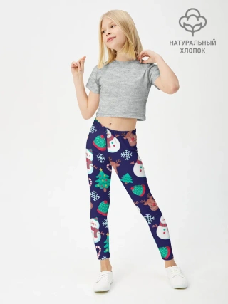 Леггинсы для девочки / Рождественский Паттерн!