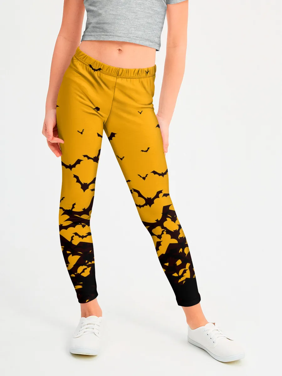 Леггинсы для девочки / ХЕЛЛОУИНСКИЕ ЛЕТУЧИЕ МЫШИ