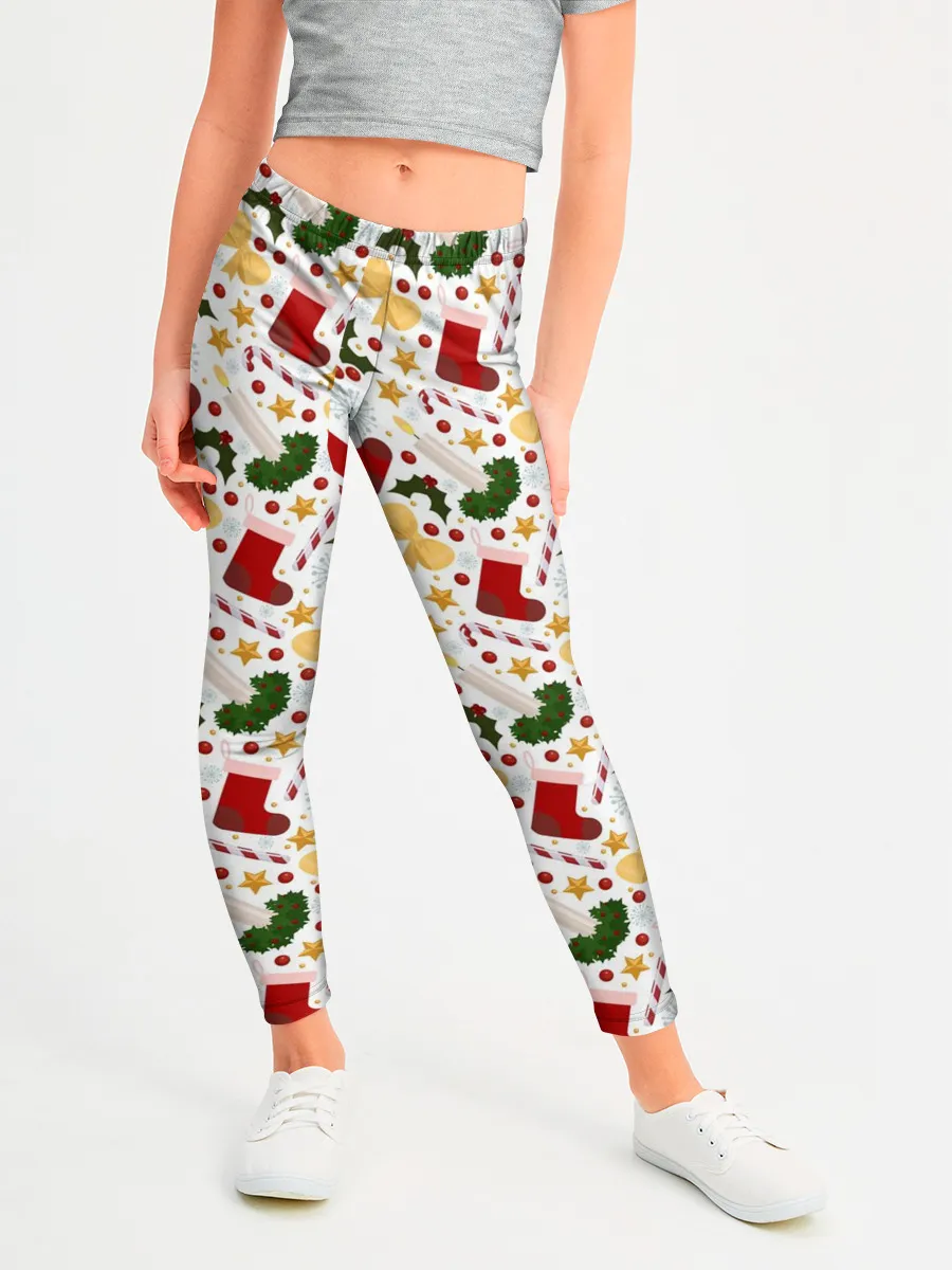 Леггинсы для девочки / Рождественские Чулки