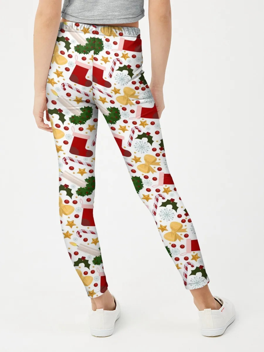 Леггинсы для девочки / Рождественские Чулки