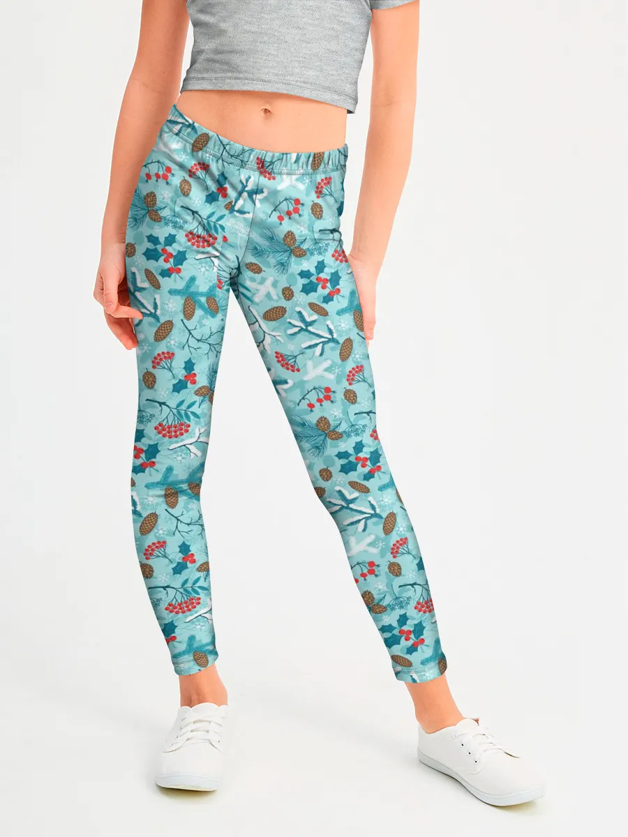 Леггинсы для девочки / Зимний Лесной Пейзаж