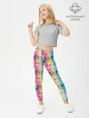 Леггинсы для девочки / Радужные Снежные Узоры