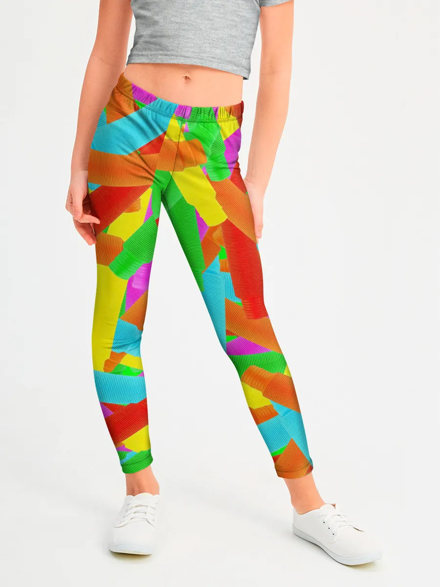 Леггинсы для девочки / Фон Цветные трубки Pop Tubes, Поп тубус