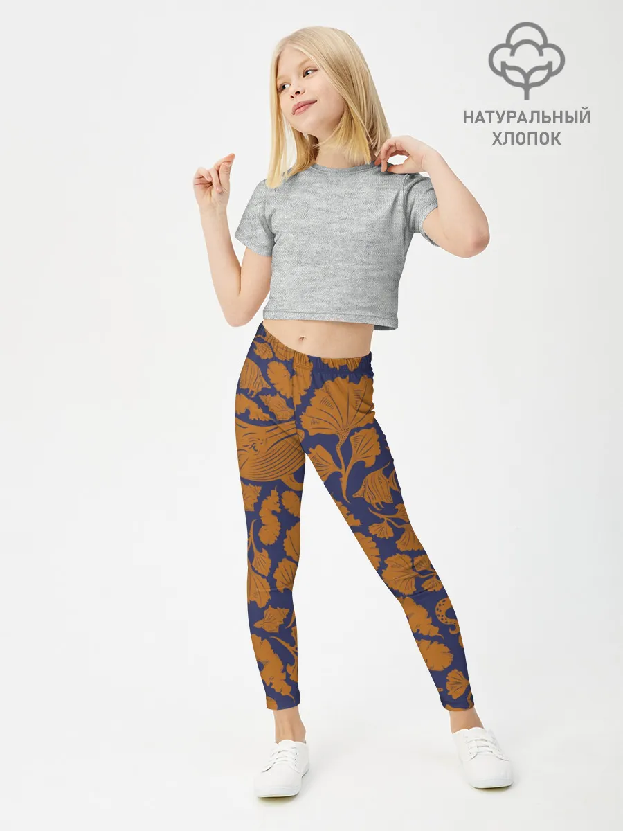 Леггинсы для девочки / Морская гуашь