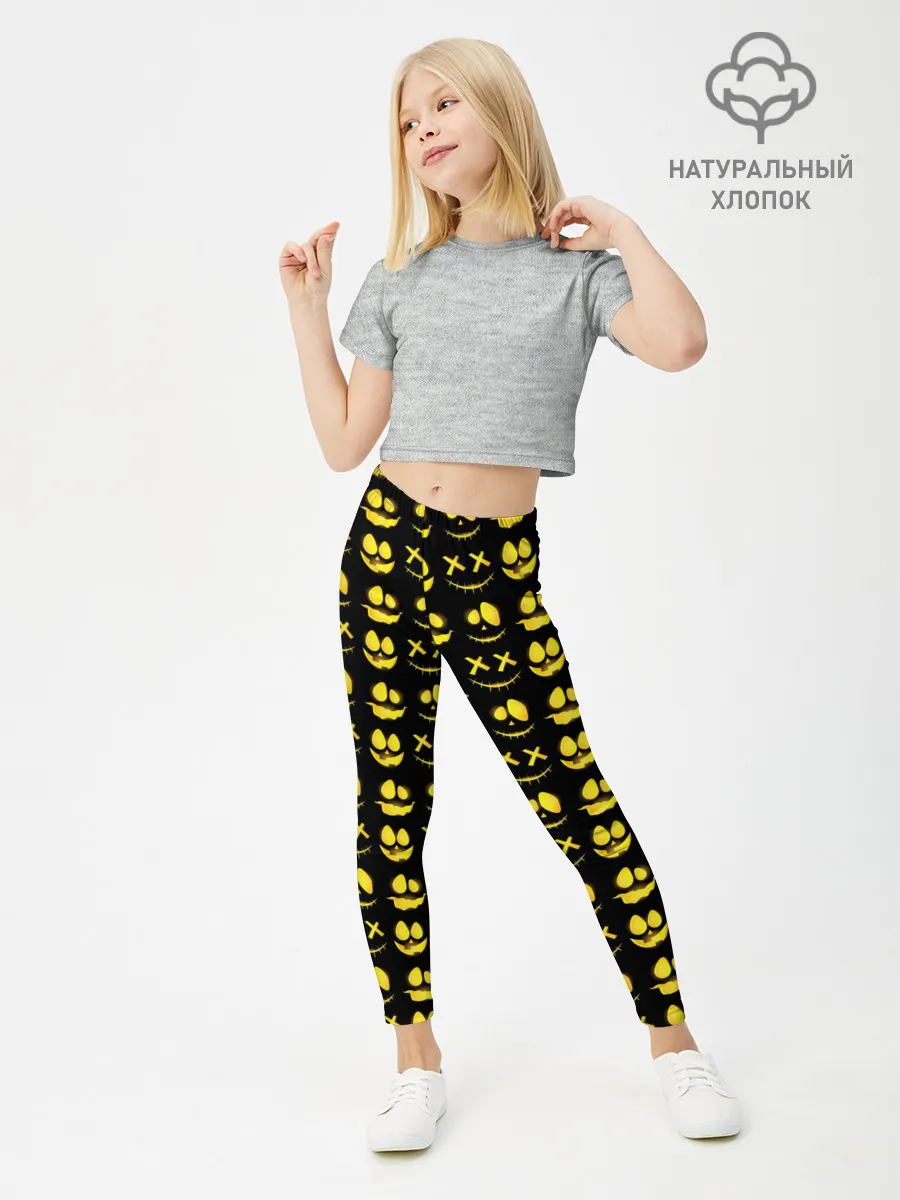 Леггинсы для девочки / Прикольные смайлы Хэллоуин / Halloween