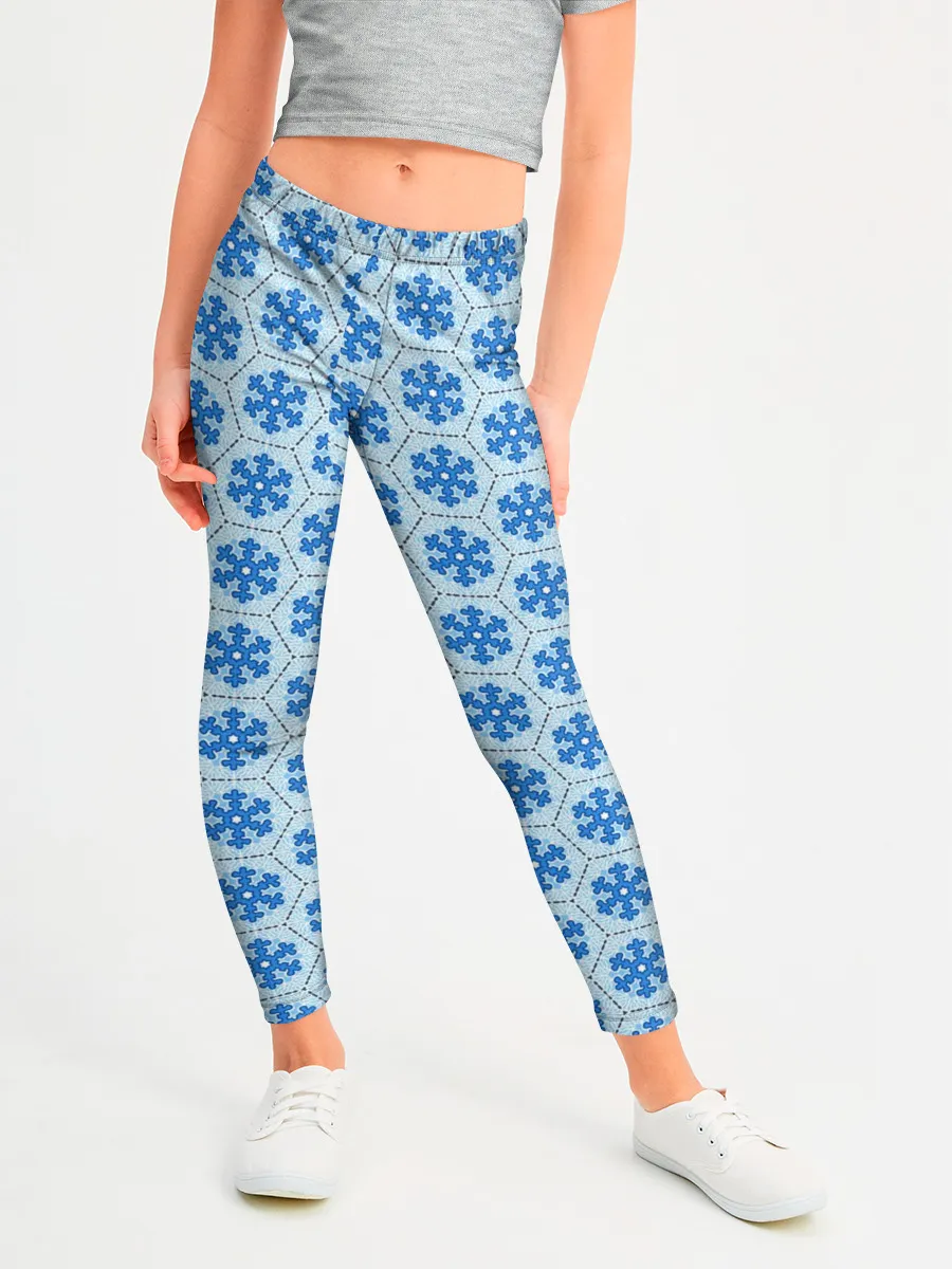 Леггинсы для девочки / Снежинки