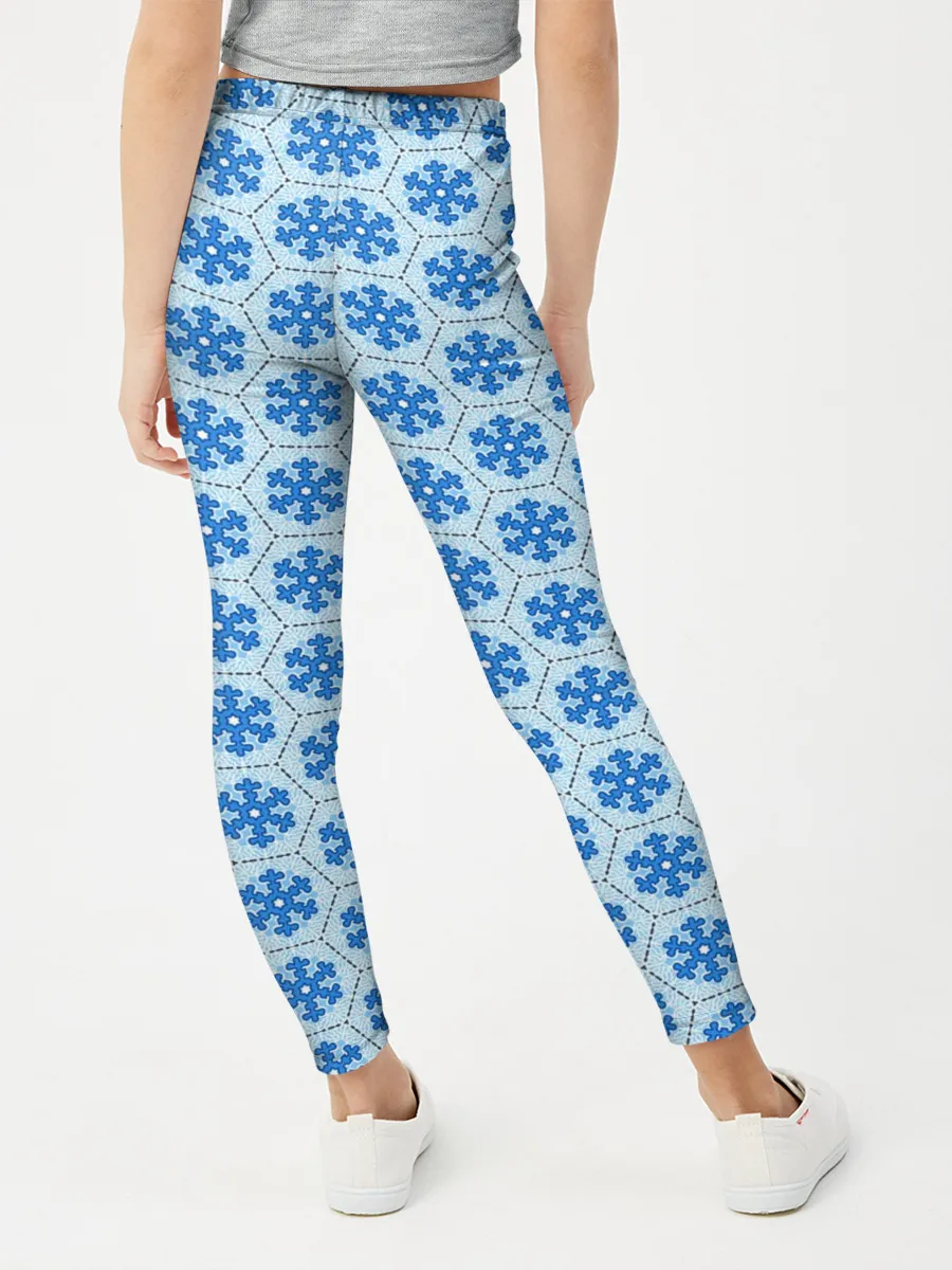 Леггинсы для девочки / Снежинки