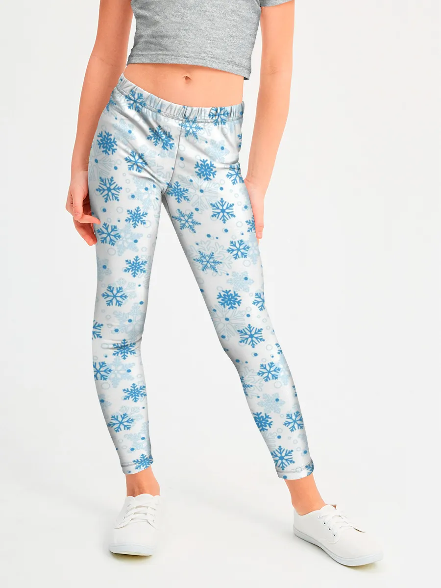 Леггинсы для девочки / Снежинки