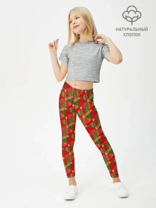 Леггинсы для девочки / Новогодний Дизайн