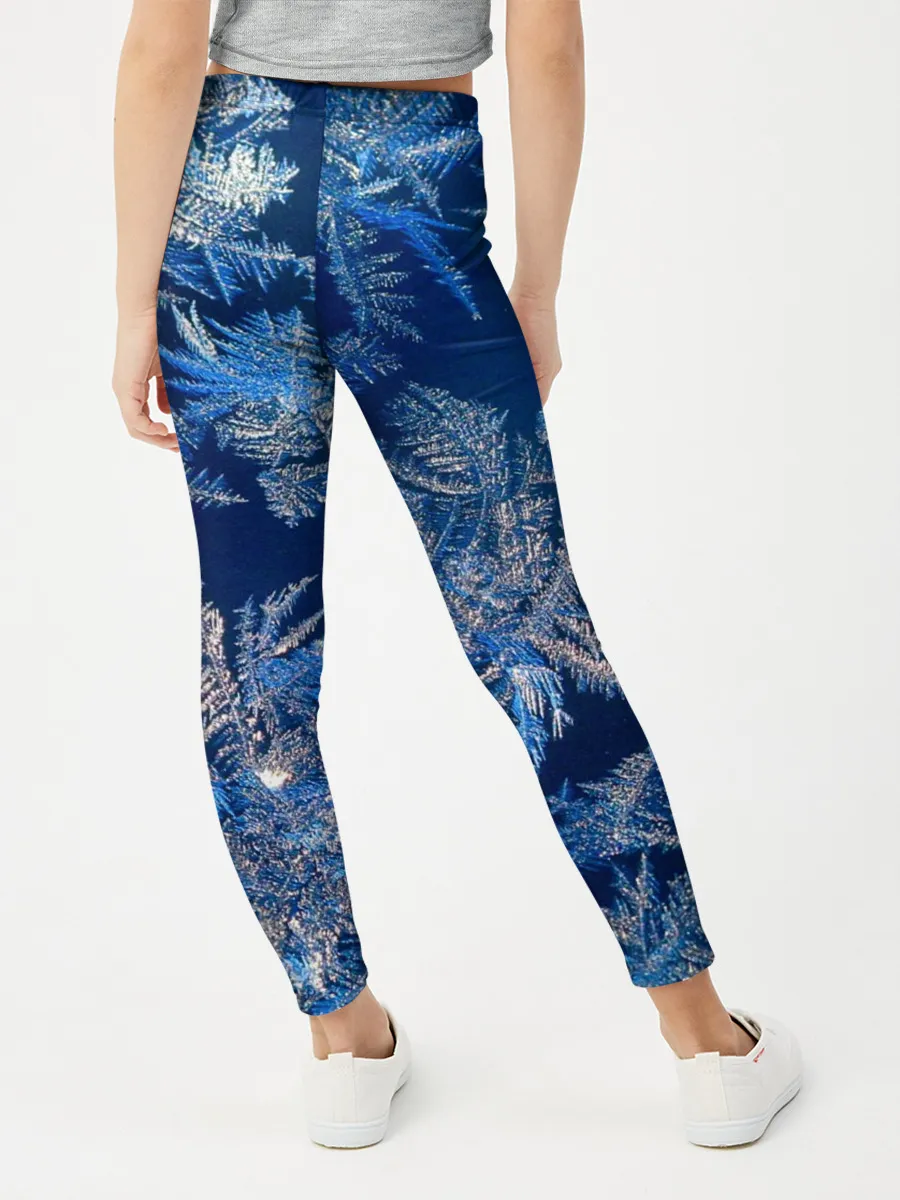 Леггинсы для девочки / Снежинки макро snowflakes macro