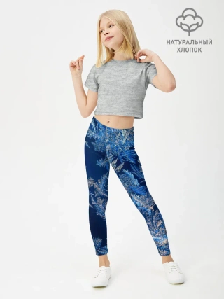 Леггинсы для девочки / Снежинки макро snowflakes macro