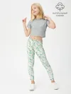 Леггинсы для девочки / Весенние узоры из листьев