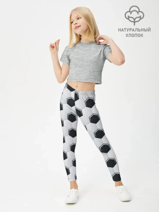 Леггинсы для девочки / Текстура футбольного мяча
