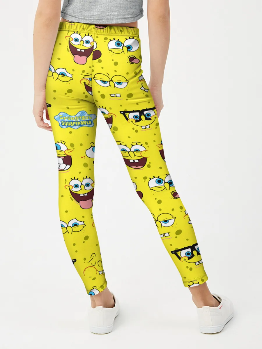 Леггинсы для девочки / Губка Боб паттерн