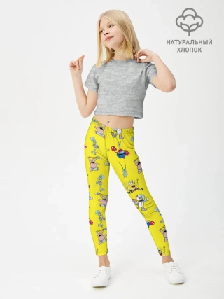 Леггинсы для девочки / SpongeBob pattern