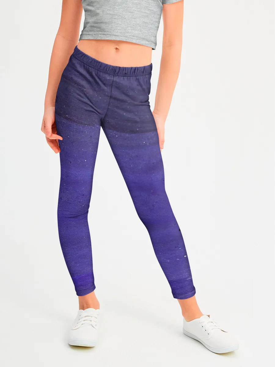 Леггинсы для девочки / Фиолетовые краски