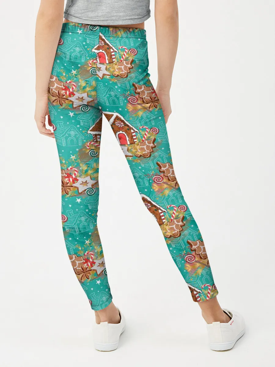 Леггинсы для девочки / Рождественские пряники паттерн