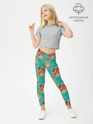 Леггинсы для девочки / Рождественские пряники паттерн