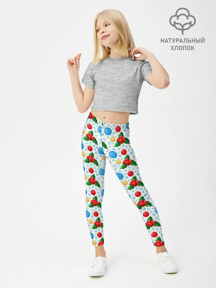 Леггинсы для девочки / Новогодняя Символика
