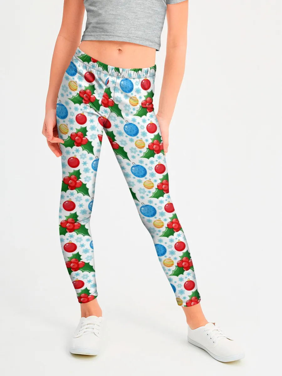 Леггинсы для девочки / Новогодняя Символика