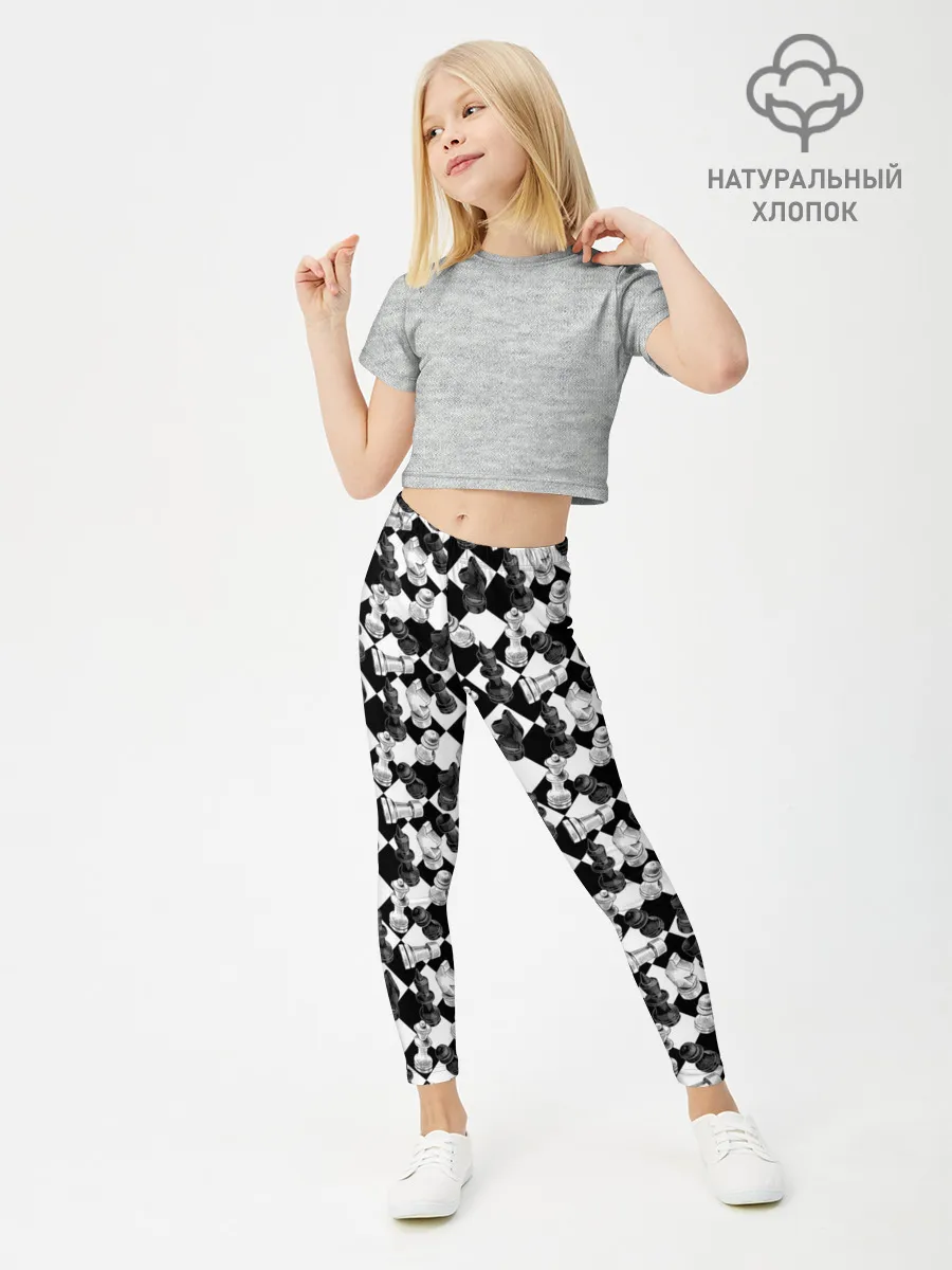 Леггинсы для девочки / Шахматы на шахматной доске
