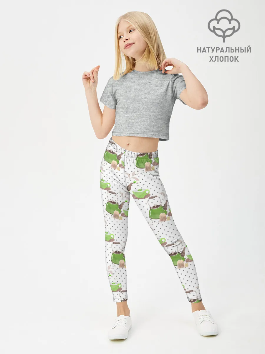 Леггинсы для девочки / Зеленый чай
