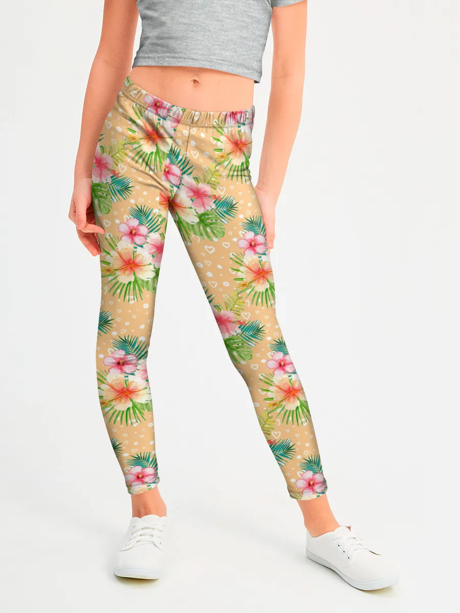 Леггинсы для девочки / Гавайские цеты