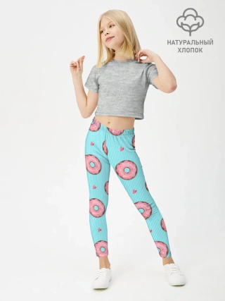 Леггинсы для девочки / Розовые пончики