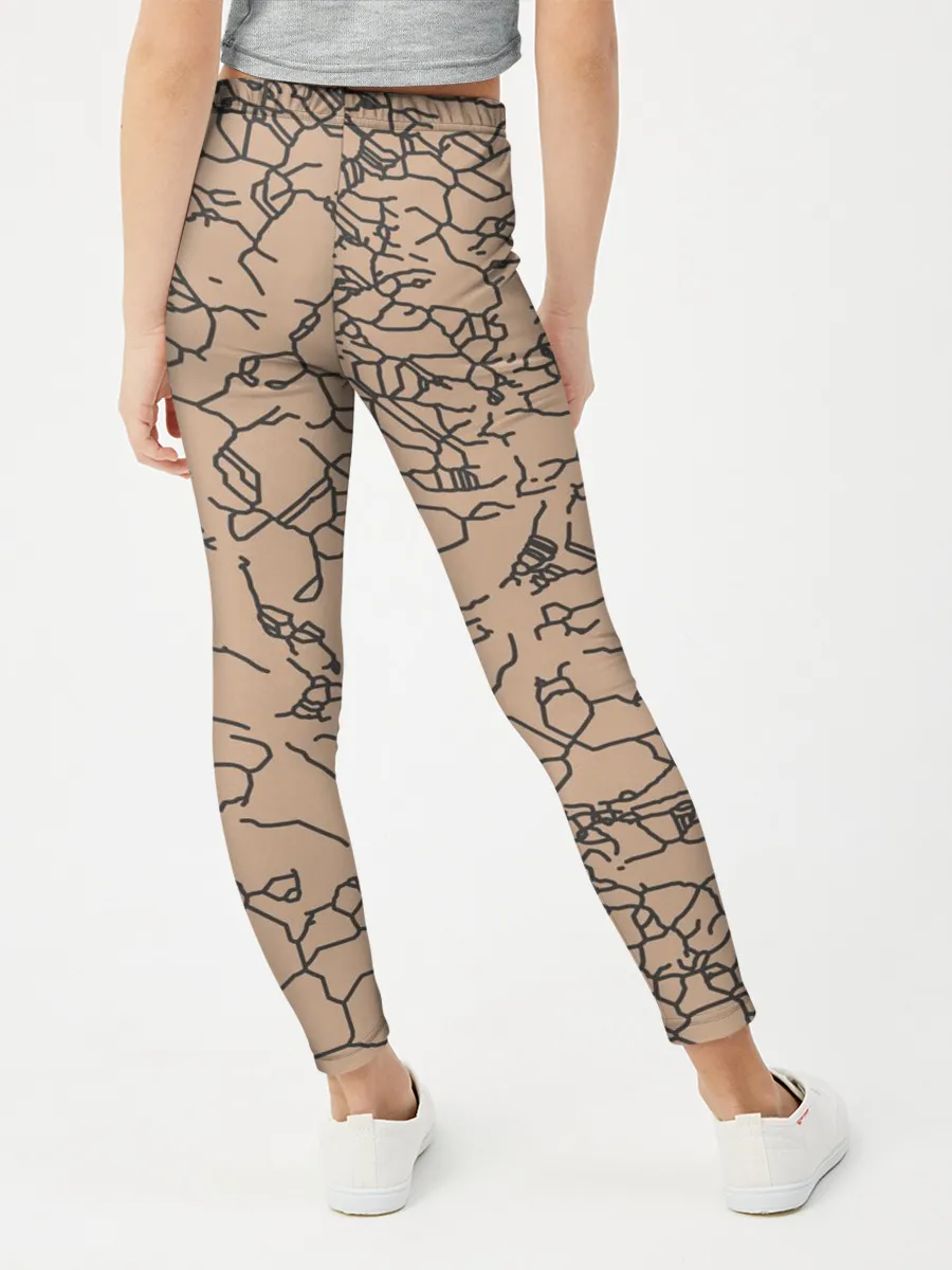 Леггинсы для девочки / Рисованный камень