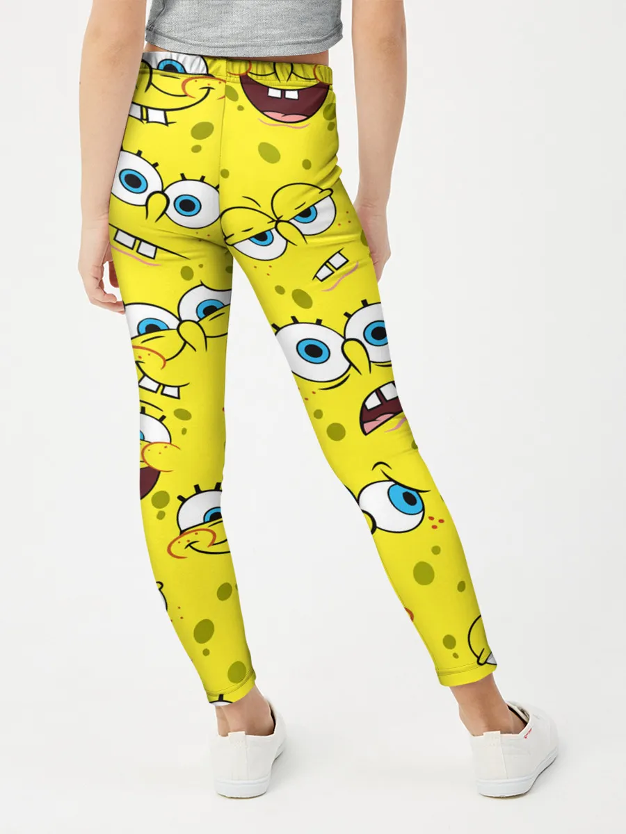 Леггинсы для девочки / Губка Боб / SpongeBob pattern