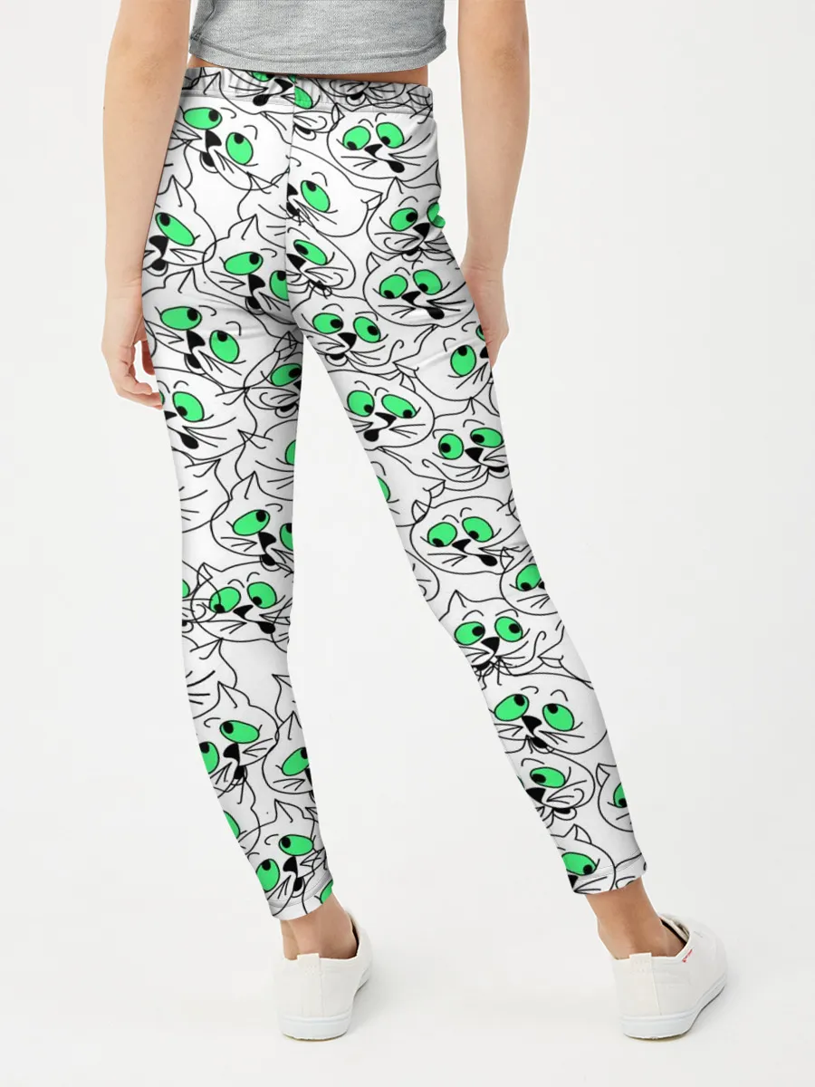 Леггинсы для девочки / Веселые кошачьи глазки