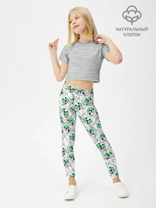 Леггинсы для девочки / Веселые кошачьи глазки